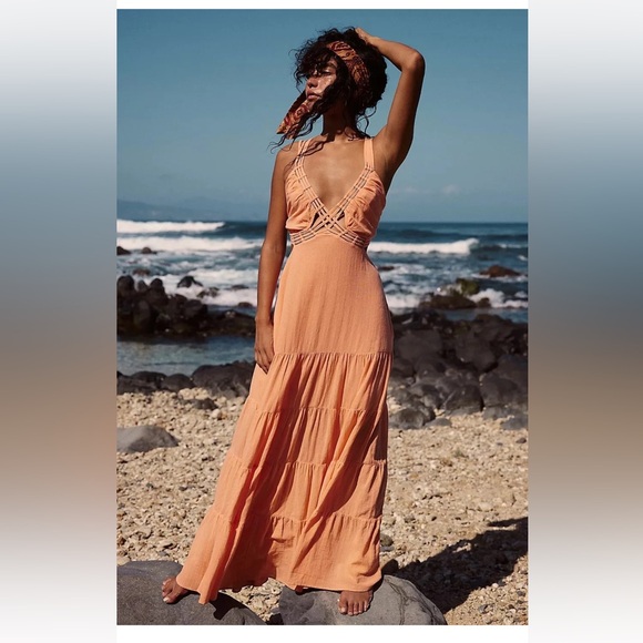 strapless open back dress Free People Ultraviolet Dress In Oak Combo main image 1
